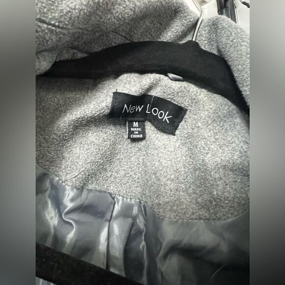 New look grey pea coat - Picture 7 of 11